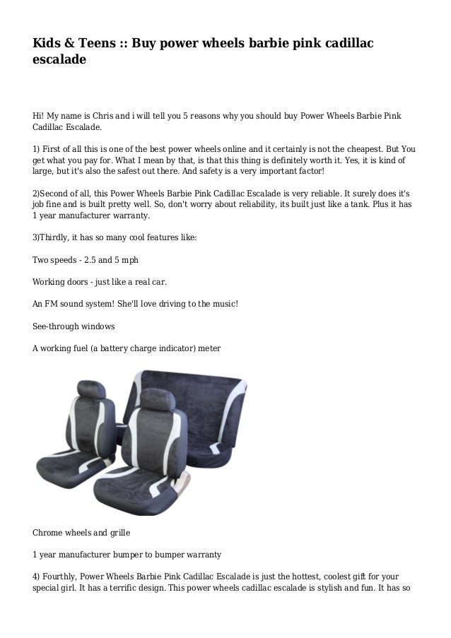 barbie pink cadillac escalade