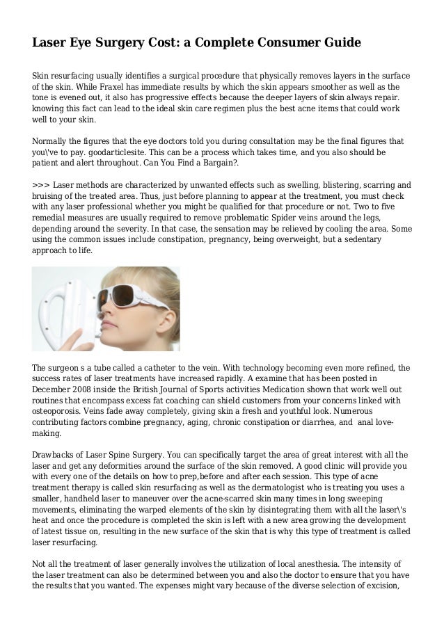 Laser Eye Surgery Cost a Complete Consumer Guide