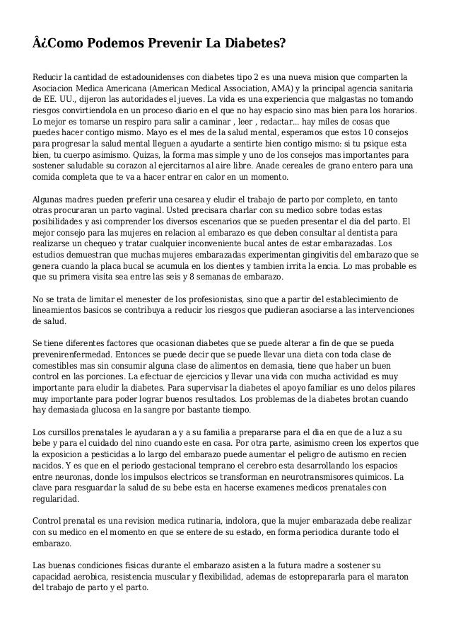 ¿Como Podemos Prevenir La Diabetes? ¿Como Podemos Prevenir La Diabetes?
