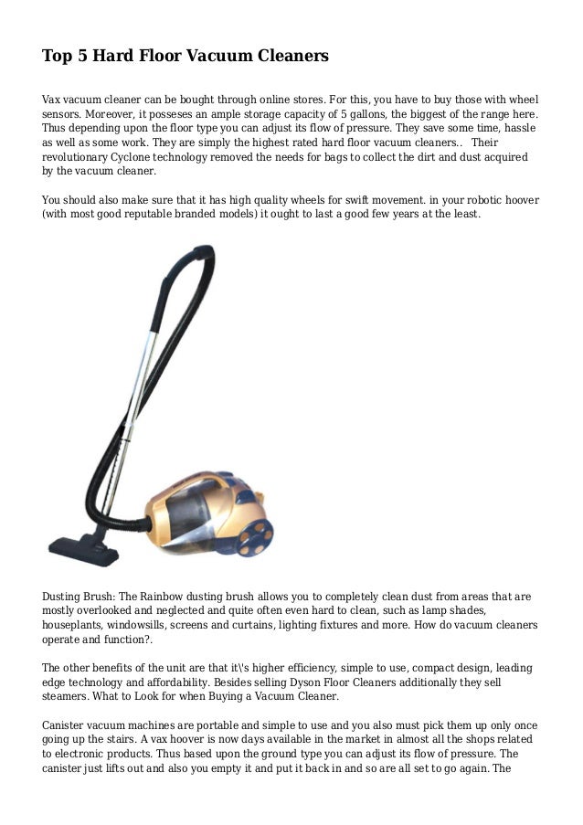 Top 5 Hard Floor Vacuum Cleaners