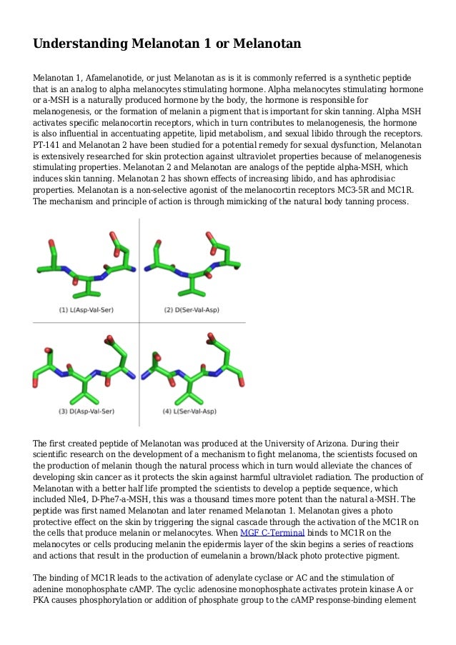 Understanding Melanotan 1 or Melanotan