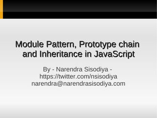 JavaScript Prototype and Module Pattern | PPT