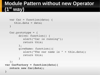 JavaScript Prototype and Module Pattern | PPT image.