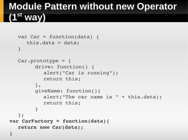 JavaScript Prototype and Module Pattern | PPT