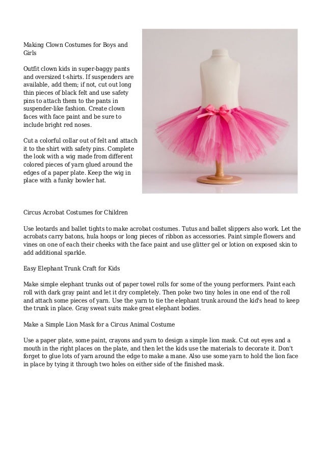 How to Make Easy Girl or Boy Circus Costumes and Crafts for Kids - 웹