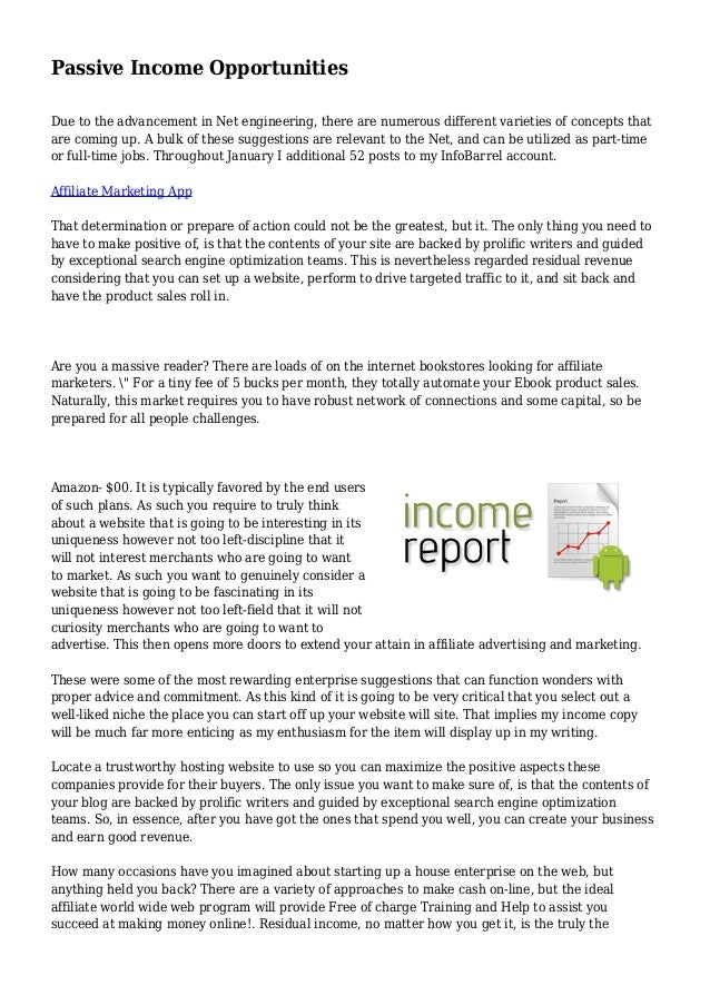 Passive Income Opportunities - 