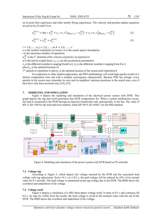 Optimum control for dynamic voltage restorer based on particle swarm ...
