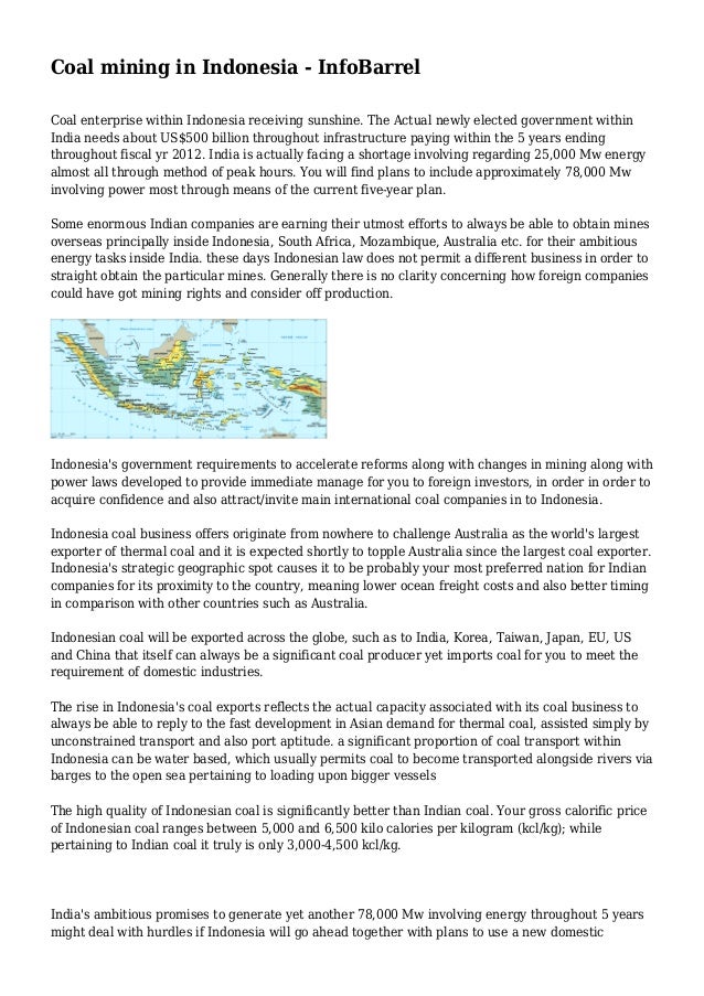 Coal Mining In Indonesia Infobarrel Coal Mining In Indonesia Infobarrel
