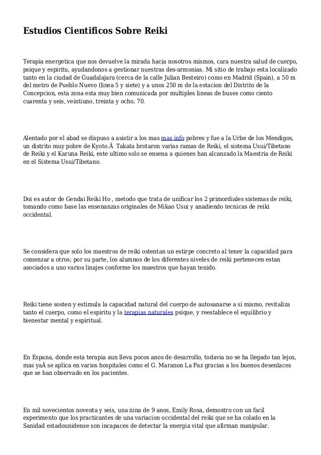 Estudios Cientificos Sobre Reiki Estudios Cientificos Sobre Reiki