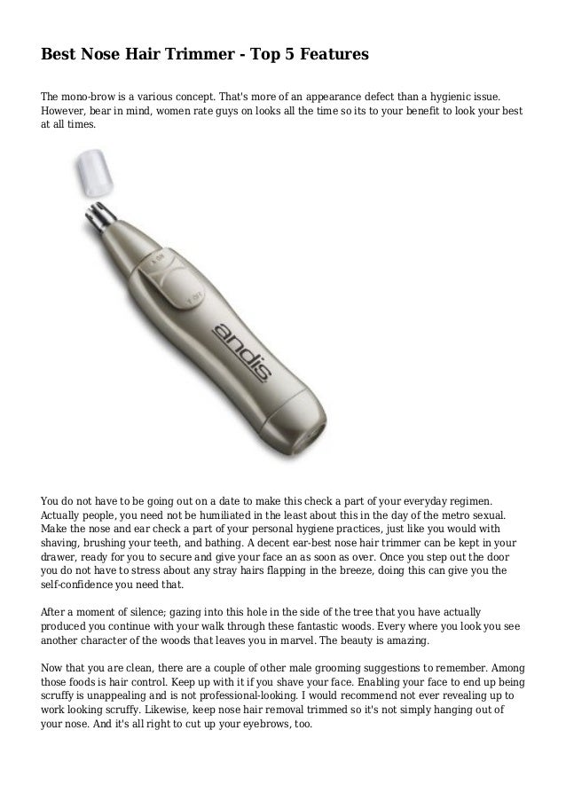 Best Nose Hair Trimmer Top 5 Features