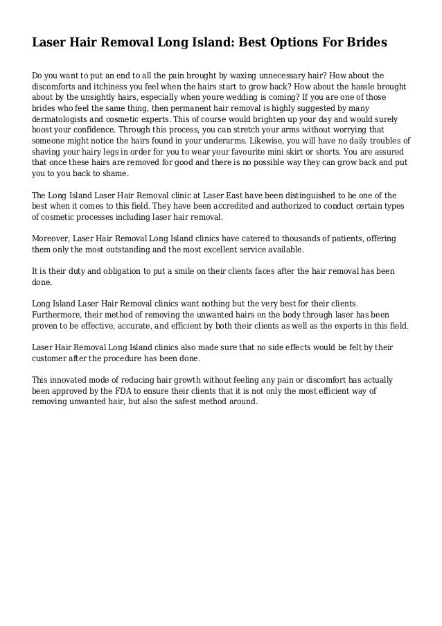 Laser Hair Removal Long Island Best Options For Brides