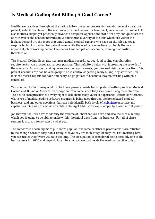 Is Medical Coding And Billing A Good Career?