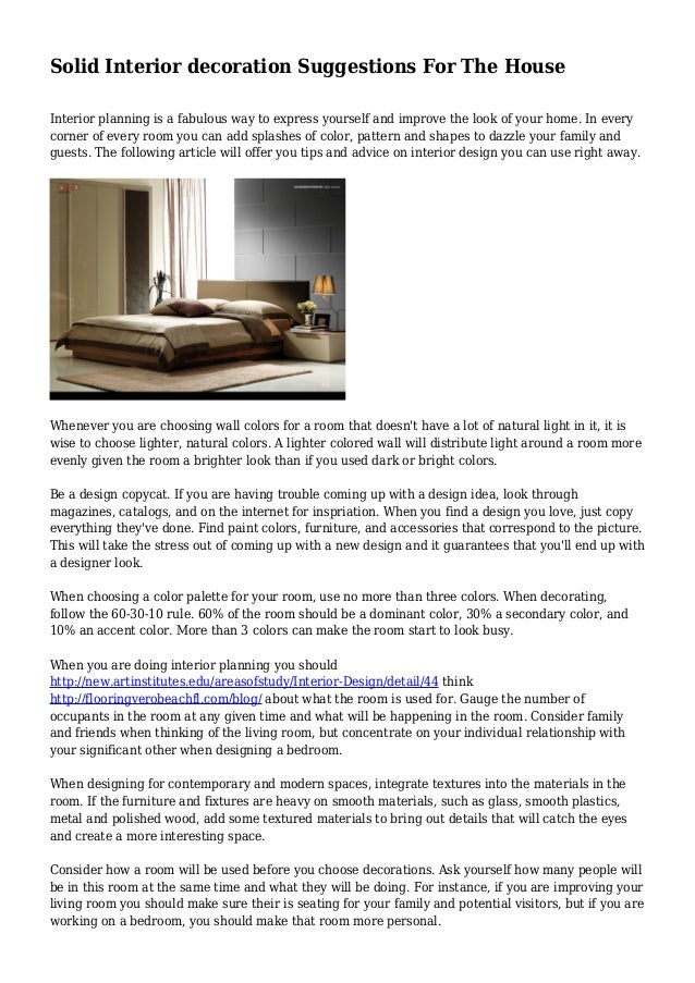 solid interior decoration suggestions