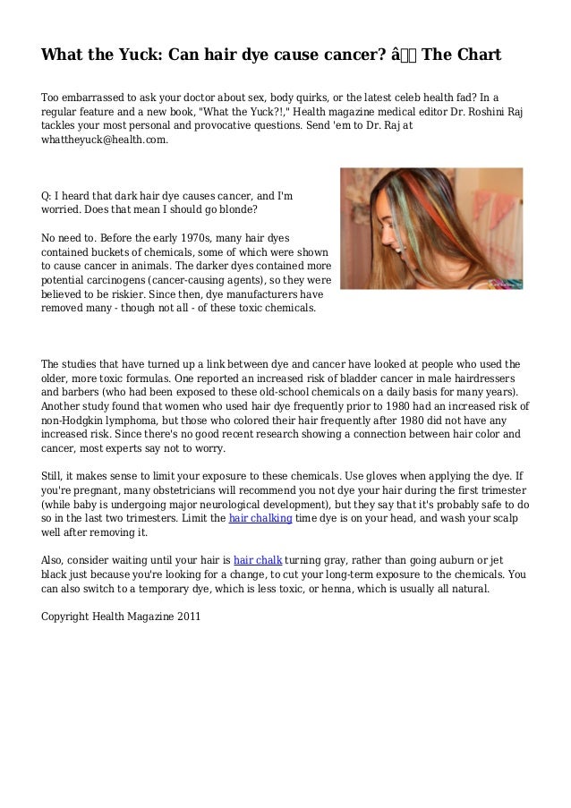 Does Dying Your Hair Cause Cancer CancerWalls