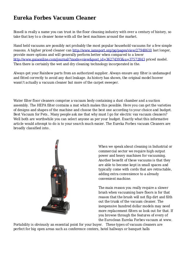 Eureka Forbes Vacuum Cleaner