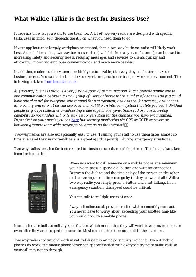 What Walkie Talkie is the Best for Business Use?