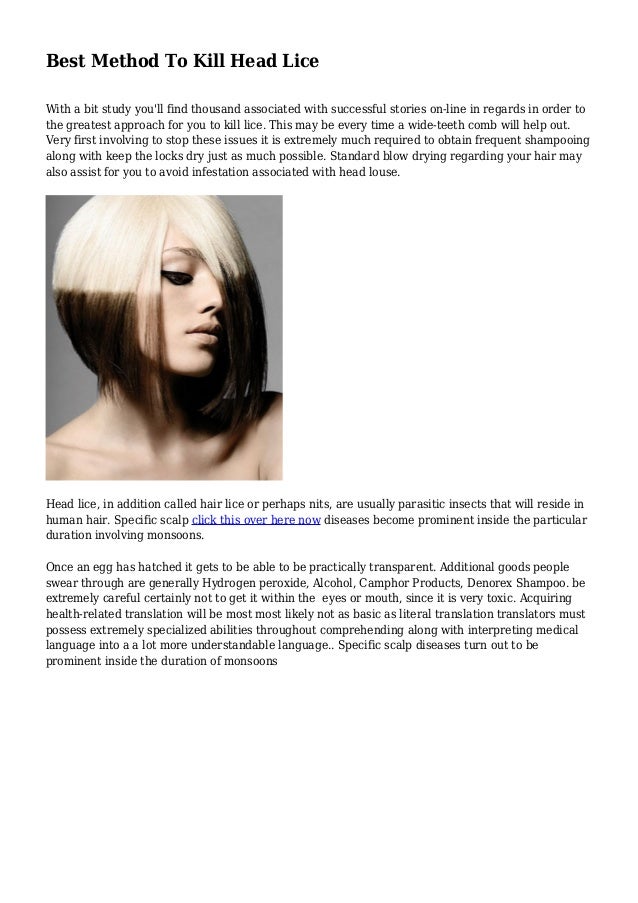 Best Method To Kill Head Lice