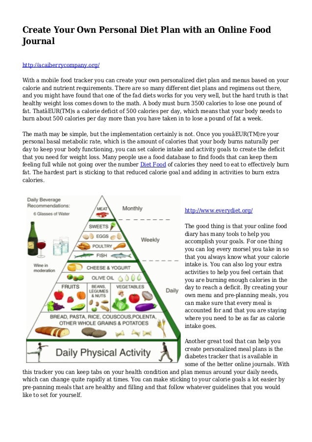 personal diet planner