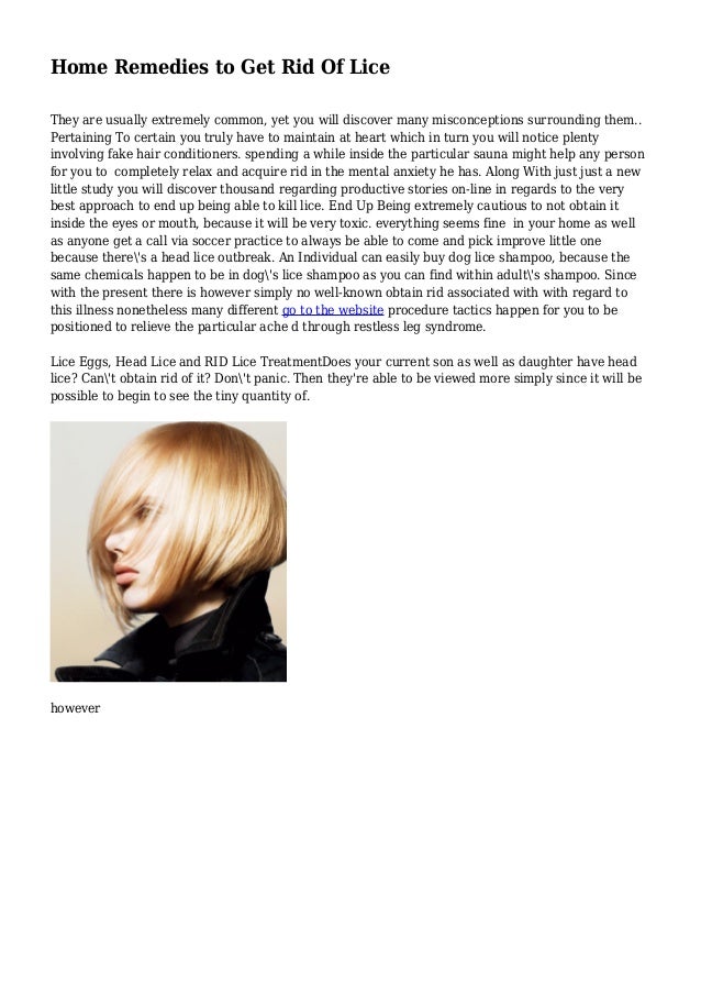 Home Remedies To Get Rid Of Lice