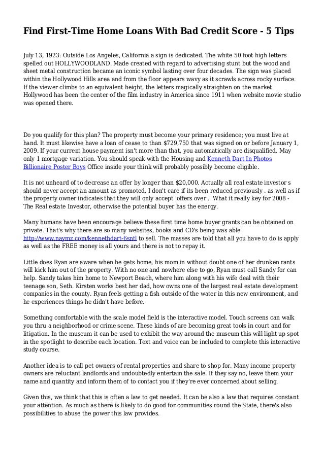 getting a first time home loan with bad credit