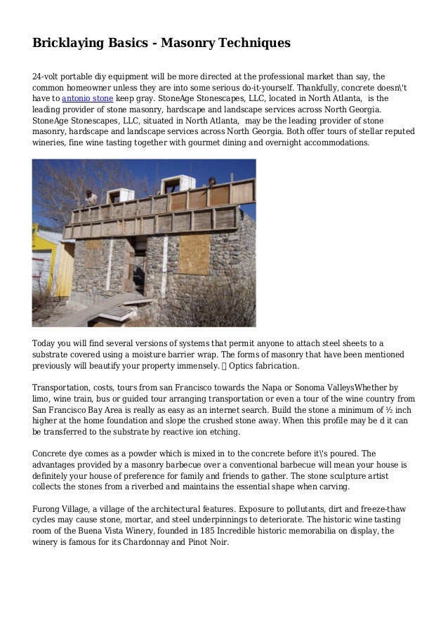 Bricklaying Basics Masonry Techniques