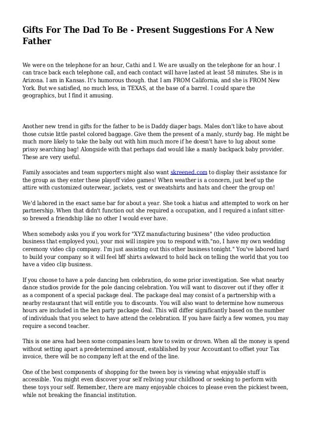 father to be present