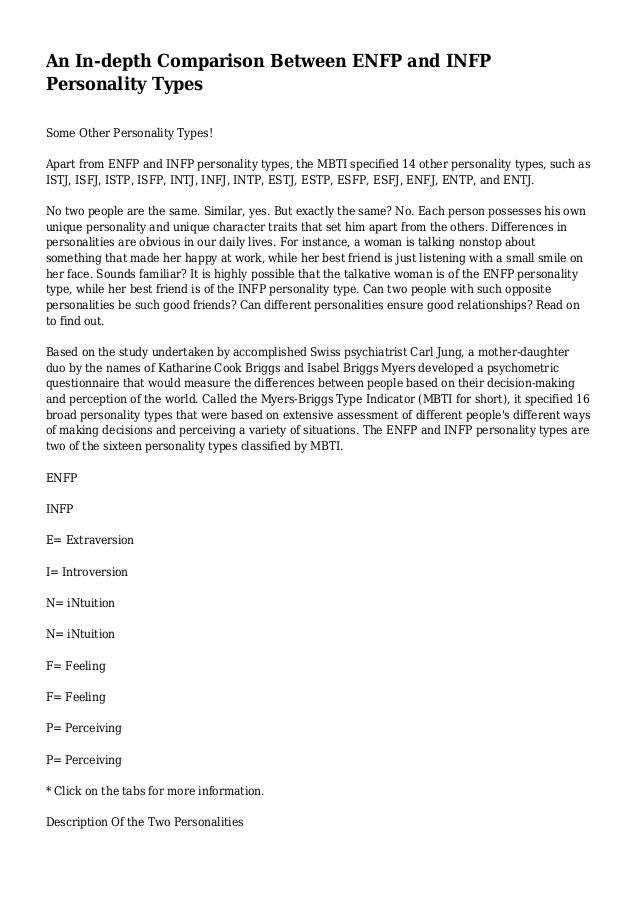 an in depth comparison between enfp and infp personality types infp personality