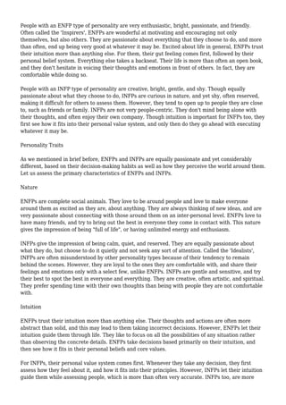 An In Depth Comparison Between Enfp And Infp Personality Types