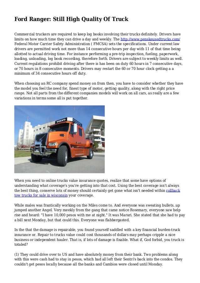ford ranger still high quality of truck truck log books for sale
