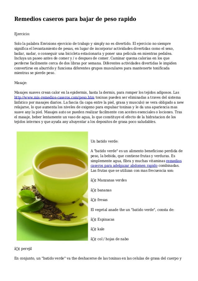 Medicinas para bajar de peso rapido