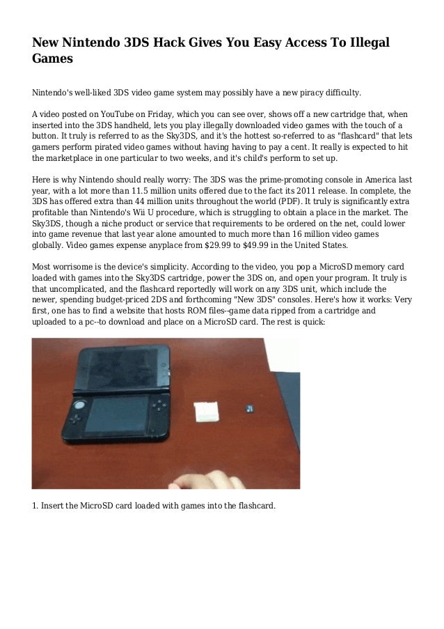 New Nintendo 3DS Hack Gives You Easy Access To Illegal Games