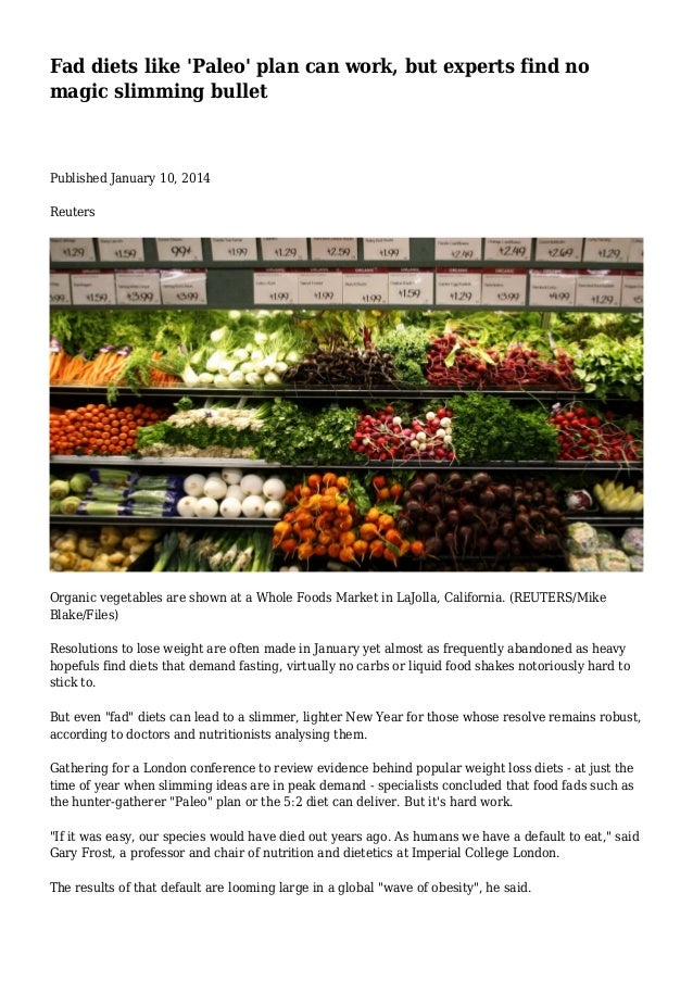 A Fad Diet Plan That Works?