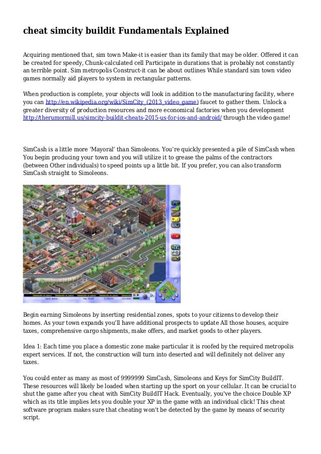 cheat simcity buildit Fundamentals Explained