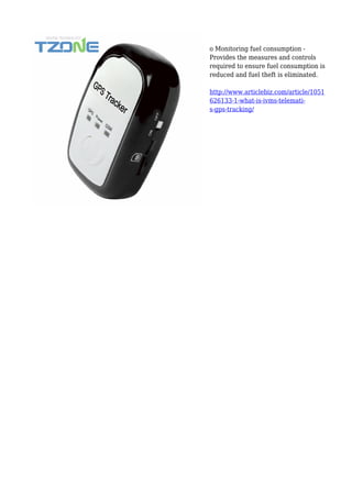 Management :: What is IVMS / Telematics / GPS Tracking? | PDF