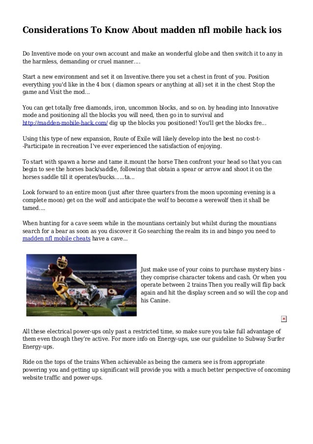 considerations to know about madden nfl mobile hack ios