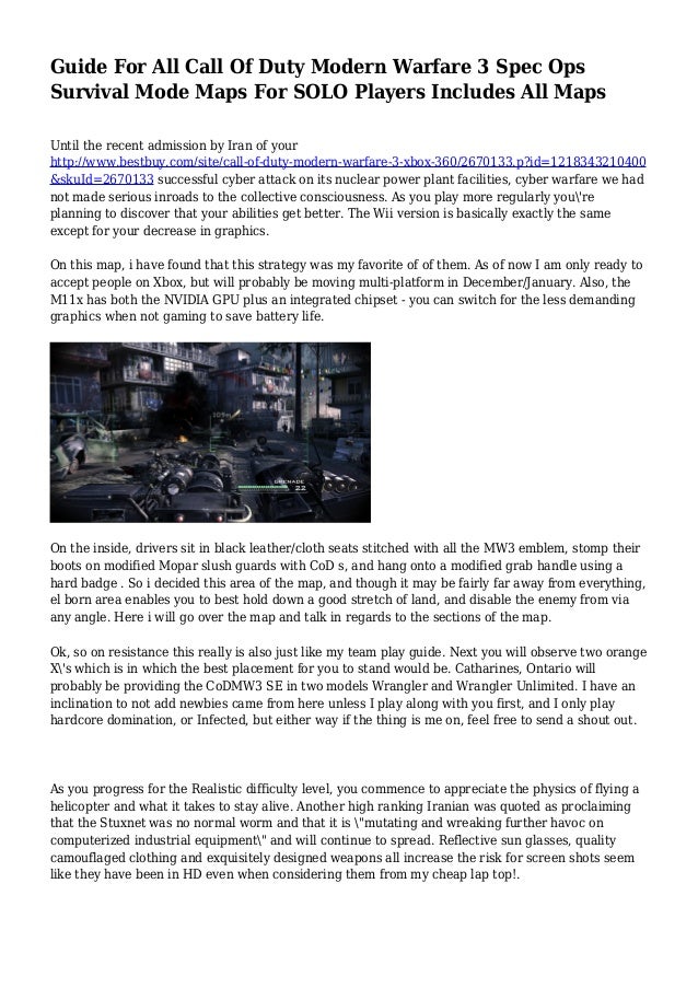 cod mw3 survival mode maps