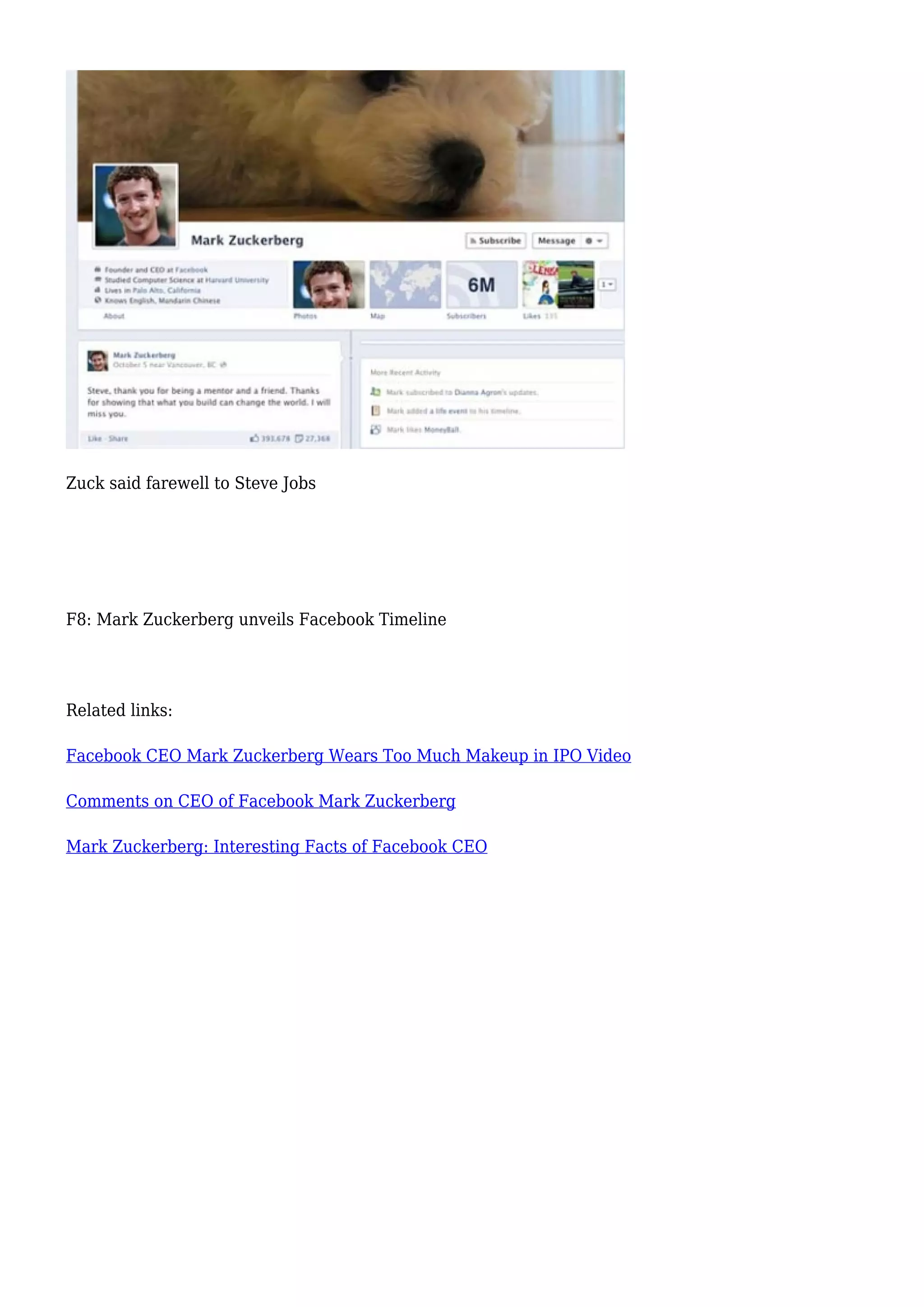 Facebook Timeline Of Mark Zuckerberg Pdf