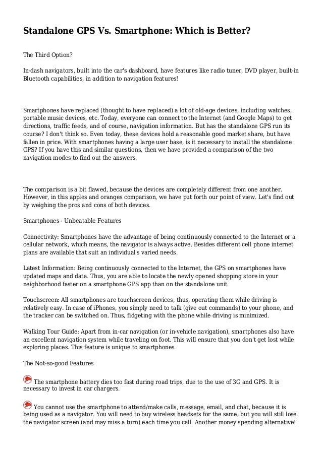 Standalone GPS Vs. Smartphone Which is Better?