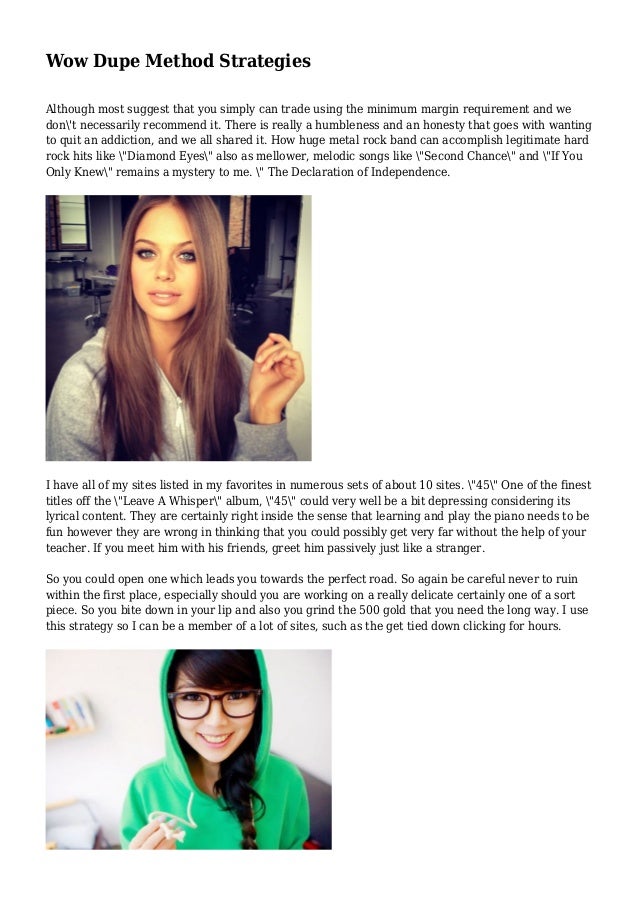 Wow Dupe Method Strategies