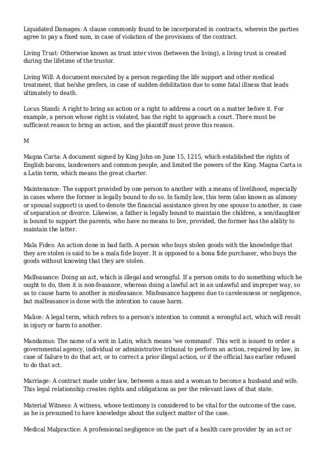 Law Terms Glossary Of Legal Terms And Meanings