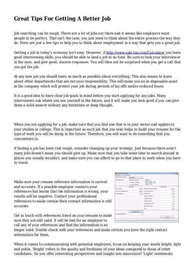 Great Tips For Getting A Better Job