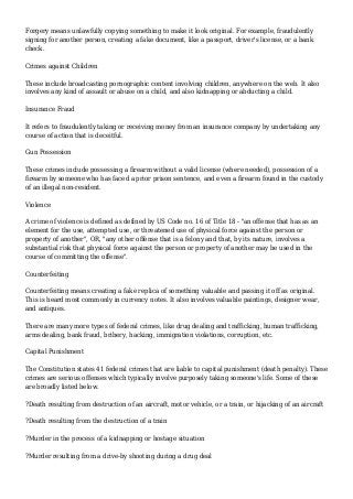 Explanation of Federal Crimes with Examples