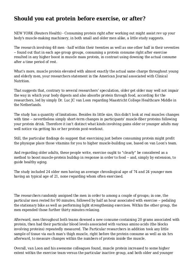 Should you eat protein before exercise, or after?