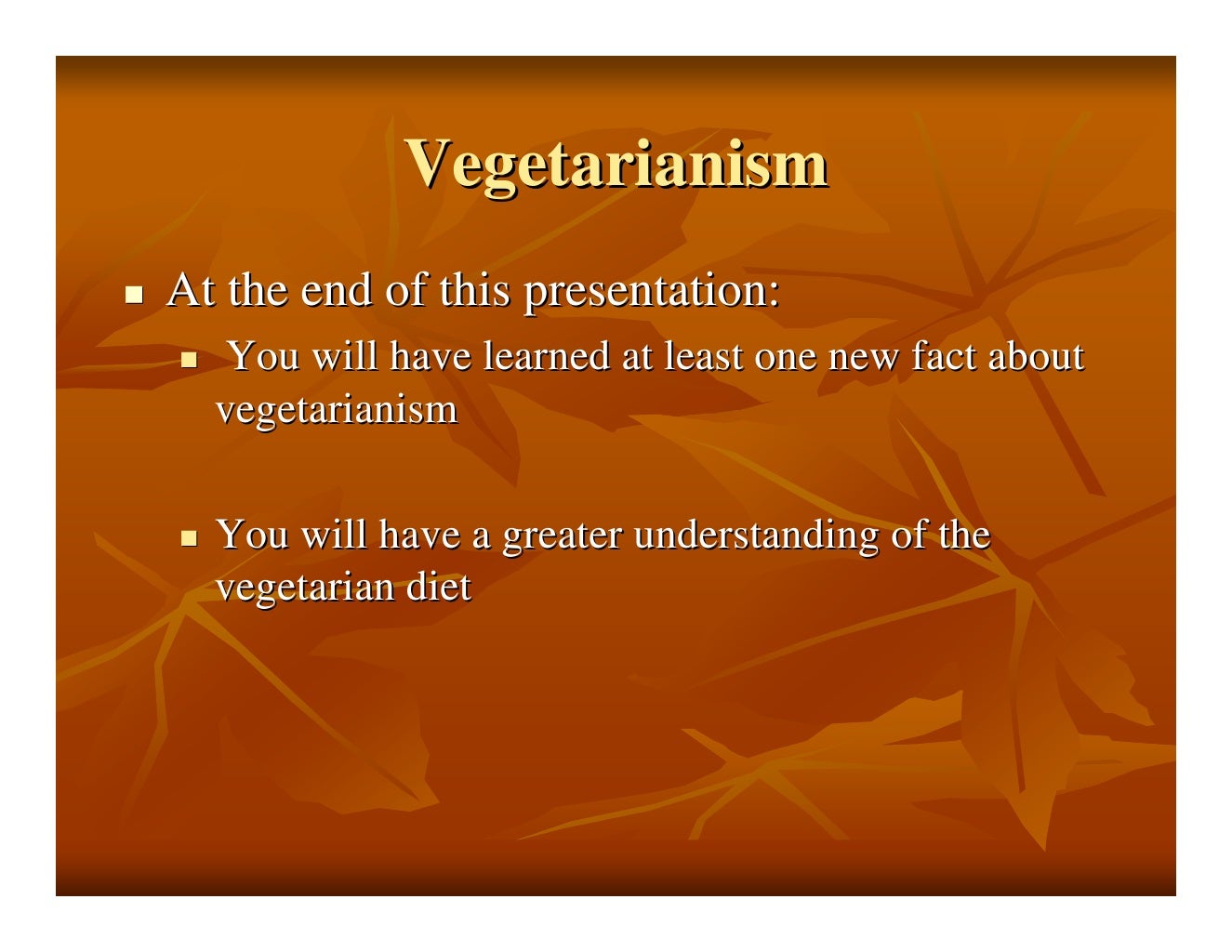 thesis statement on vegetarianism