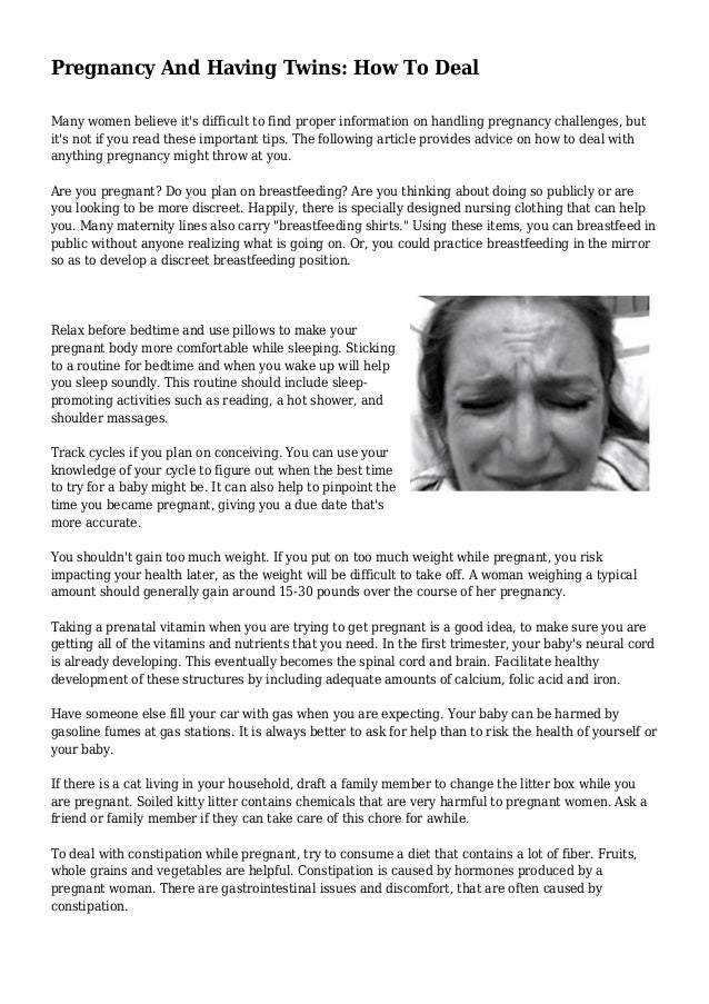 Pregnancy And Having Twins How To Deal