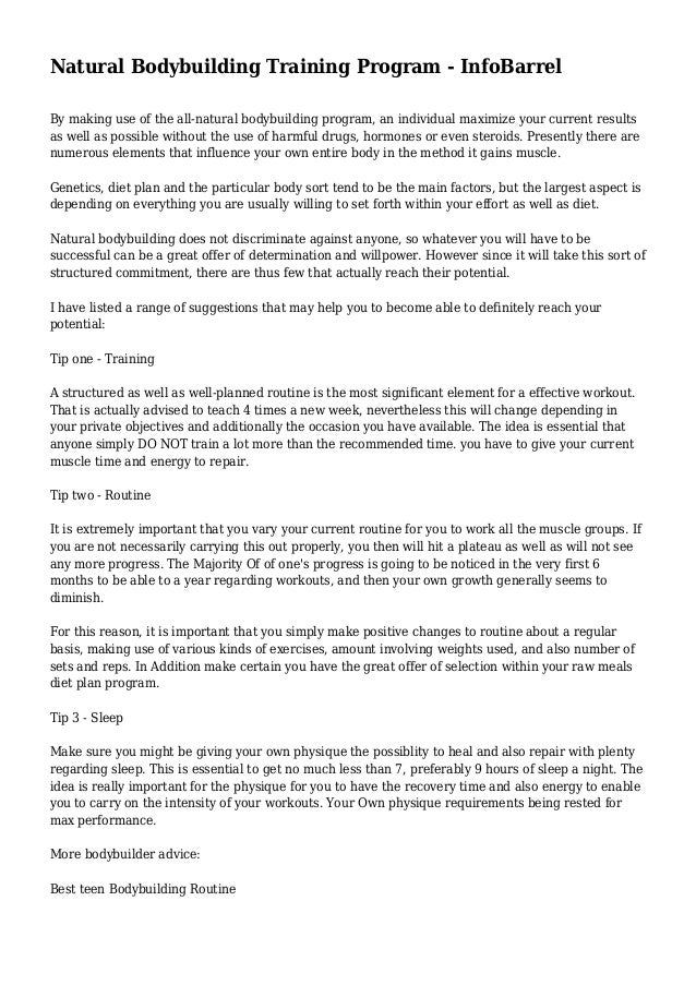Natural Bodybuilding Training Program - InfoBarrel