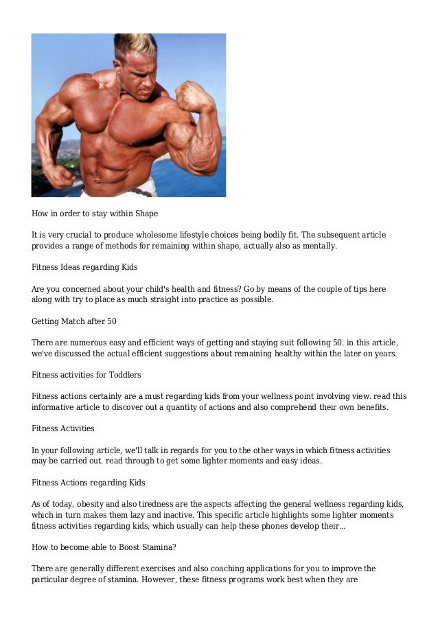 Physical Fitness Articles