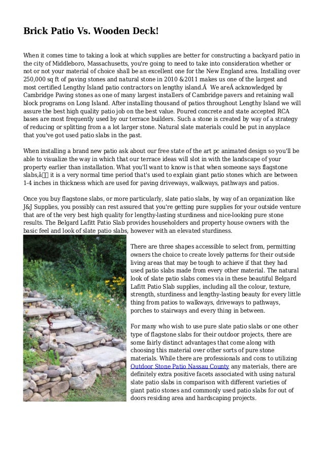 Brick Patio Vs. Wooden Deck!