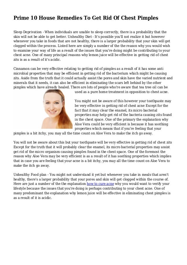 Prime 10 House Remedies To Get Rid Of Chest Pimples