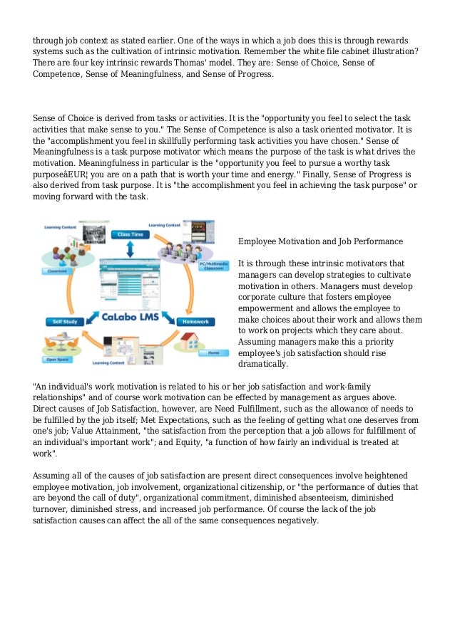 The Job Performance Model And Employee Motivation 